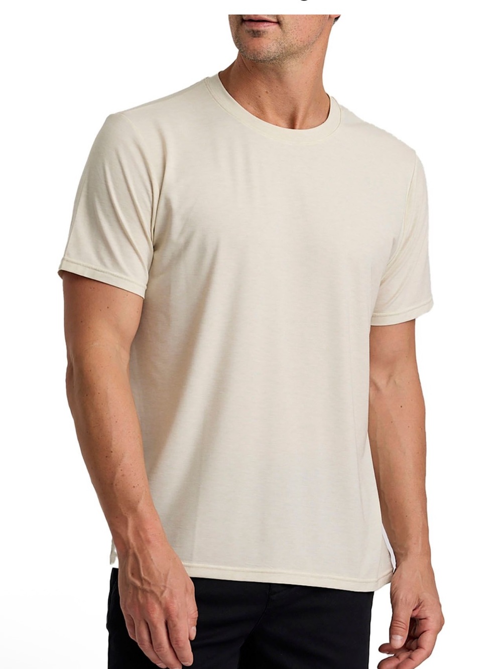 NWT Free Fly Apparel Cream Crew Neck T-shirt Sz XL  slim Fit $58